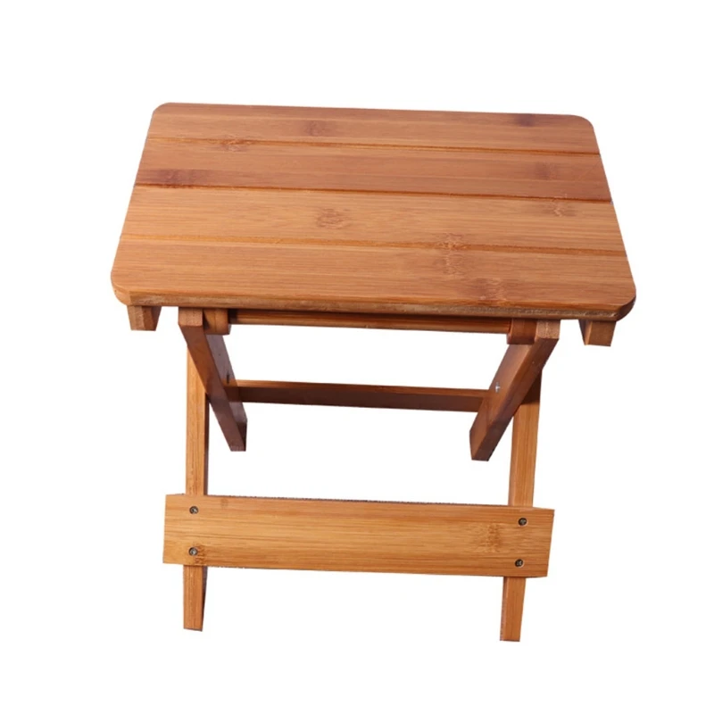 Bamboo folding stool portable household solid taburet outdoor fishing chair small bench square kids furniture 