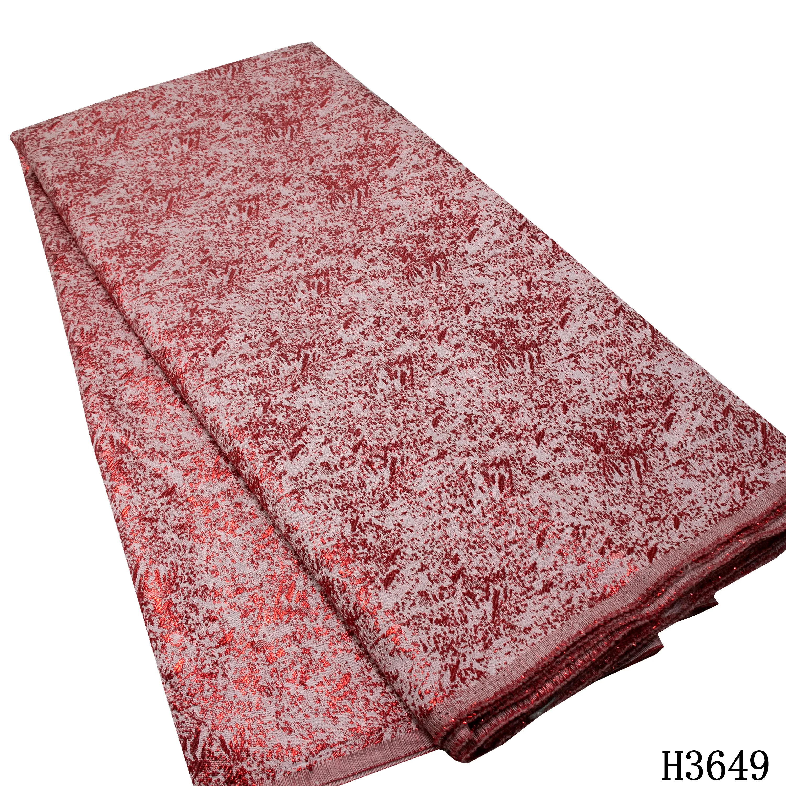 

HFX African Jacquard Lace Fabric High Quality Embroidered Brocade Lace Fabric French Tulle Lace Fabric for Party Dress H3649