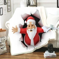 home textile 3d christmas print children warm bed fleece throw blanket for travelsofabed newborn baby blanket boys gifts