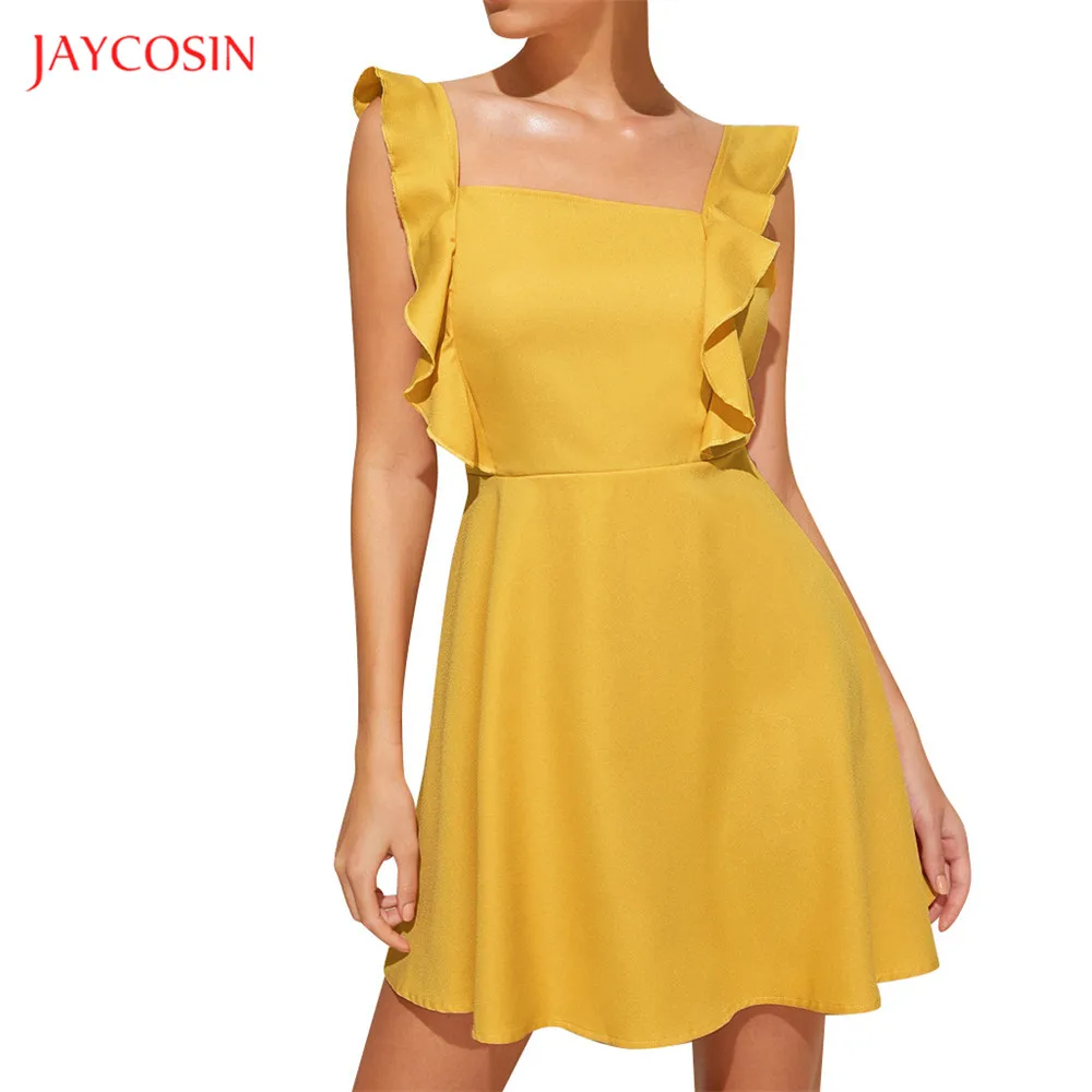 Jaycosin одежда женская сексуальная открытая спина летнее платье Vestidos леди девушки