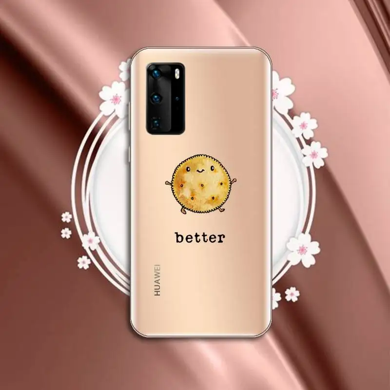 

Cute Milk Biscuits BFF Couple Phone Case Transparent for Huawei P honor 8 10i 20 30 40 smart 2019