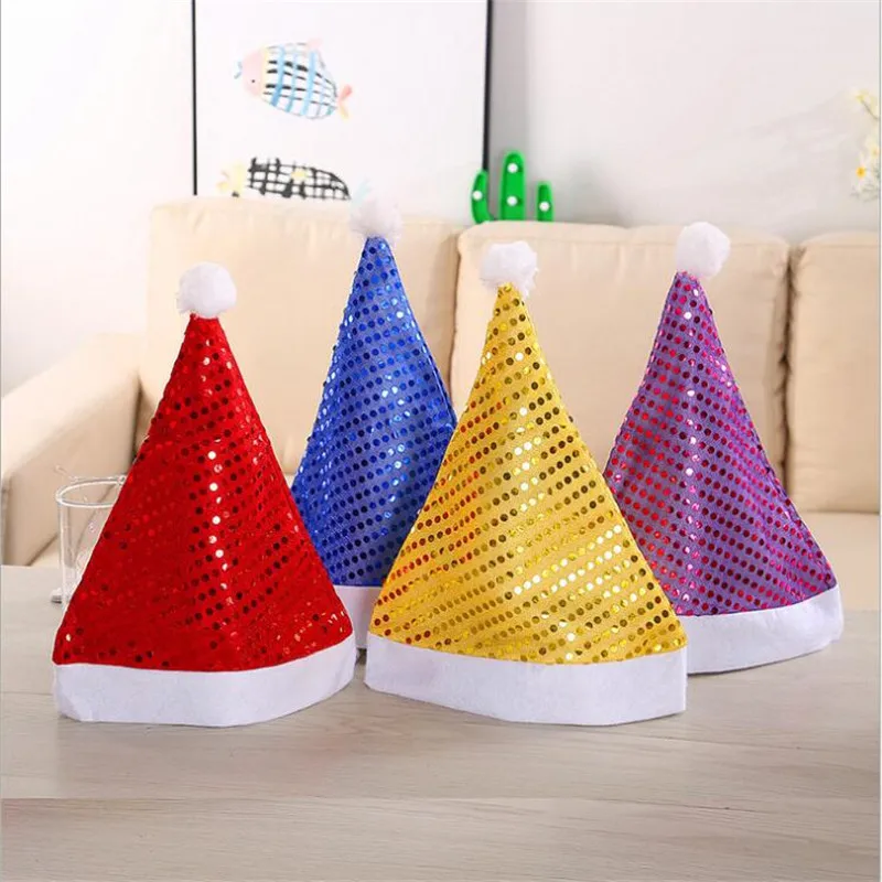 Лидер продаж рождественские украшения Рождественская шляпа с блестками для