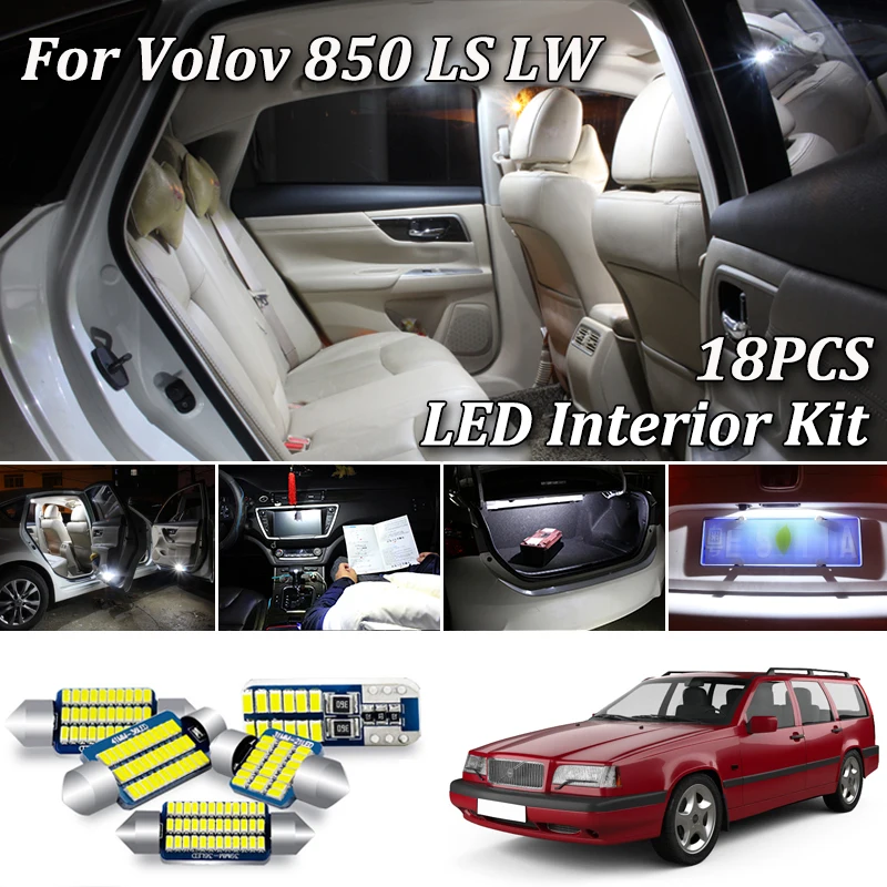 18 шт. без ошибок белый Canbus для Volvo 850 LS LW Sedan Wagon светодиодный светильник + комплект