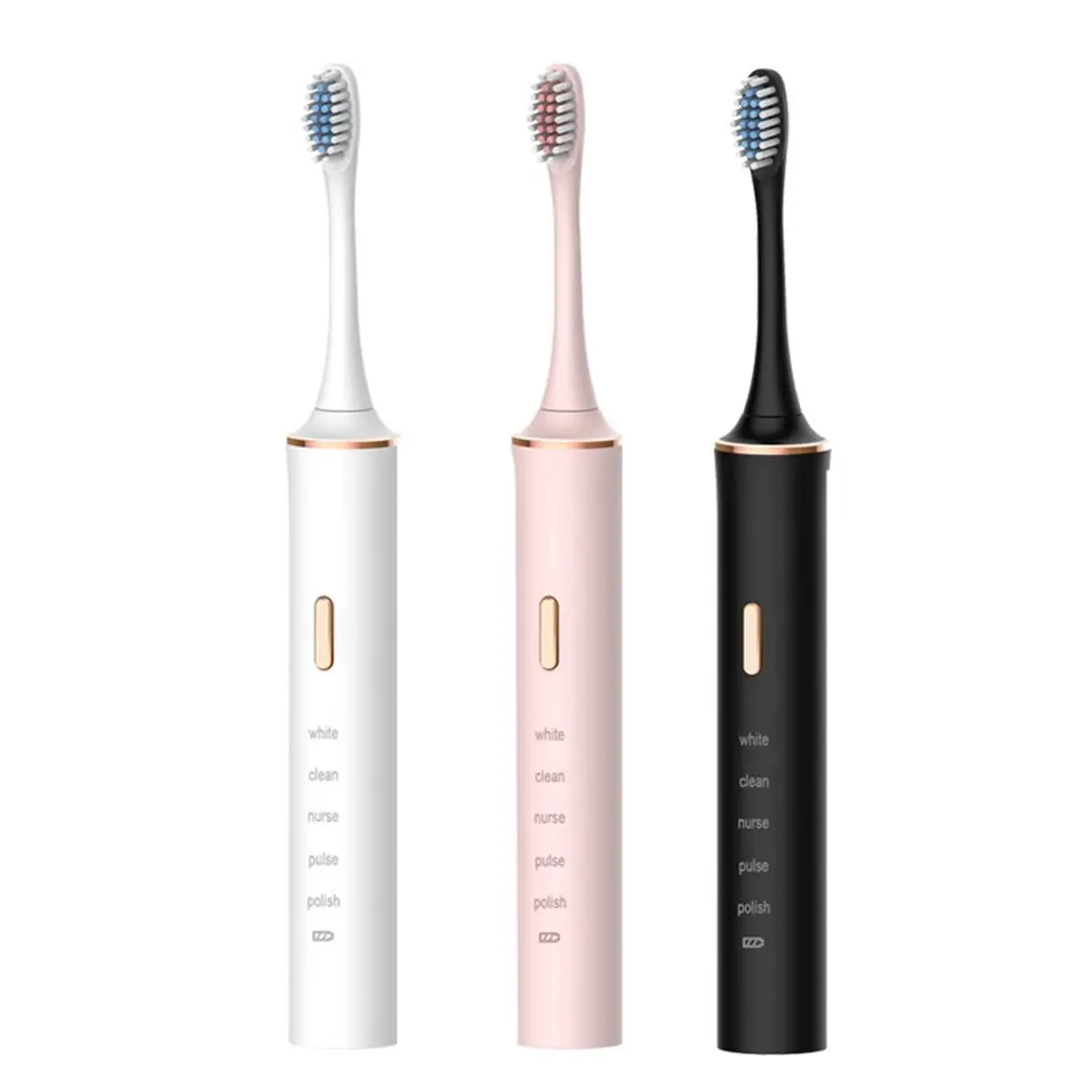 

Electric Toothbrush Adult Timer Brush 5 Mode USB Charger Rechargeable Tooth Brushes With 4 Replacement Heads