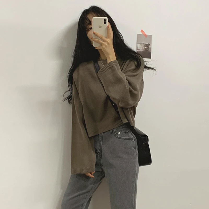 autumn womens sweaters 2022 korean style winter clothes women harajuku fashion vintage friends pullover knitted sweater | Женская одежда