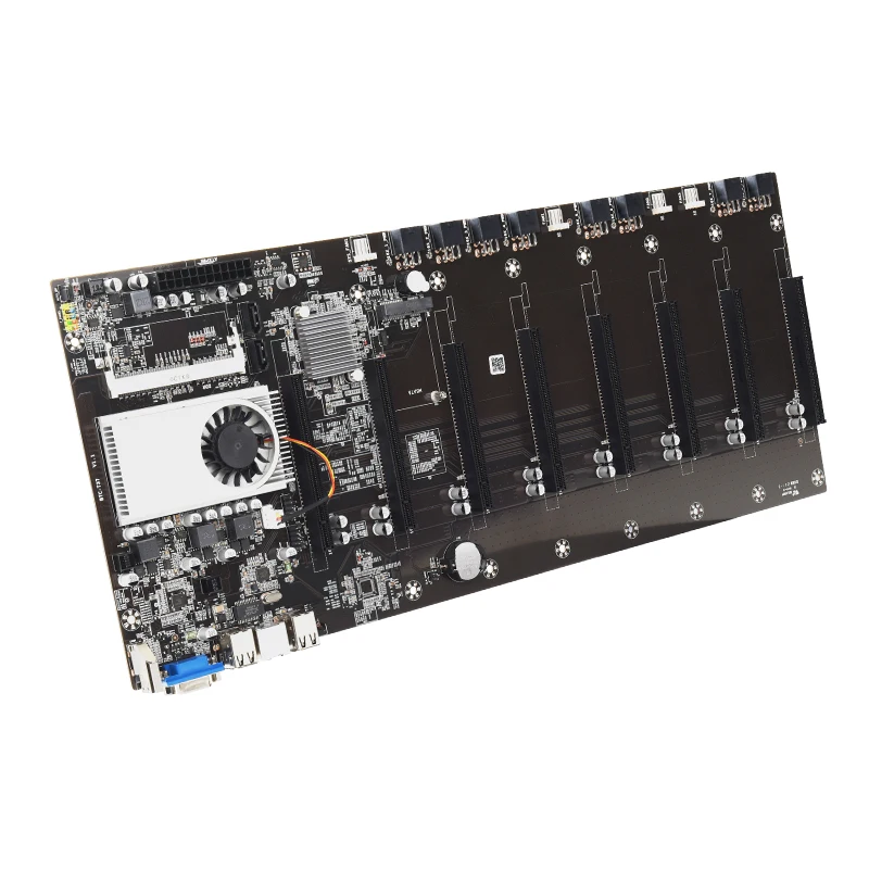 Kaufen Onboard 1037U CPU HM77 Chipset VGA HDMI 8-GPU Bitcoin Motherboards Für Miner PCI-E 16X Cryptocurrency Bergbau BTC Motherboard