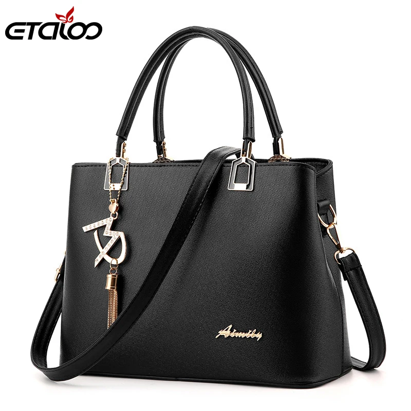 Женская сумка тоут через плечо черная или коричневая Повседневная дизайнерская