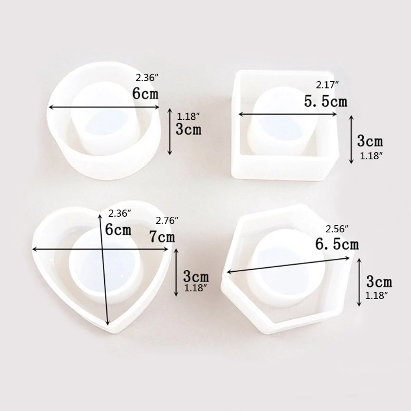 

4 Shapes Napkin Holders Ring Resin Molds Kit Napkin Buckles Resin Casting Moulds