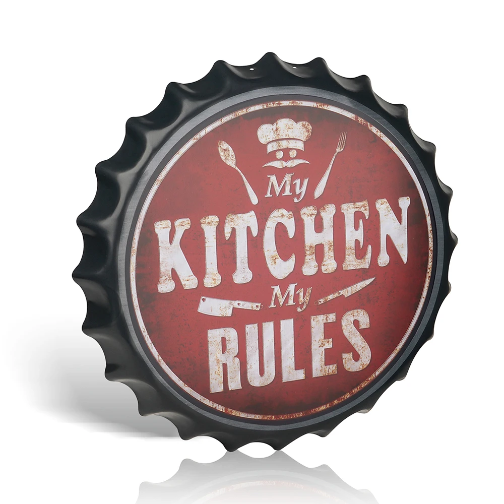 

My Kitchen My Rules, металлическая крышка, винтажный Декор для дома