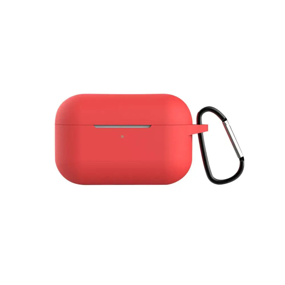 Силиконовый чехол Защитный чехол для Apple Airpods pro TWS blutooth наушники мягкий Air pods pro защитный чехол s крюк для наушников - Цвет: Red with sling