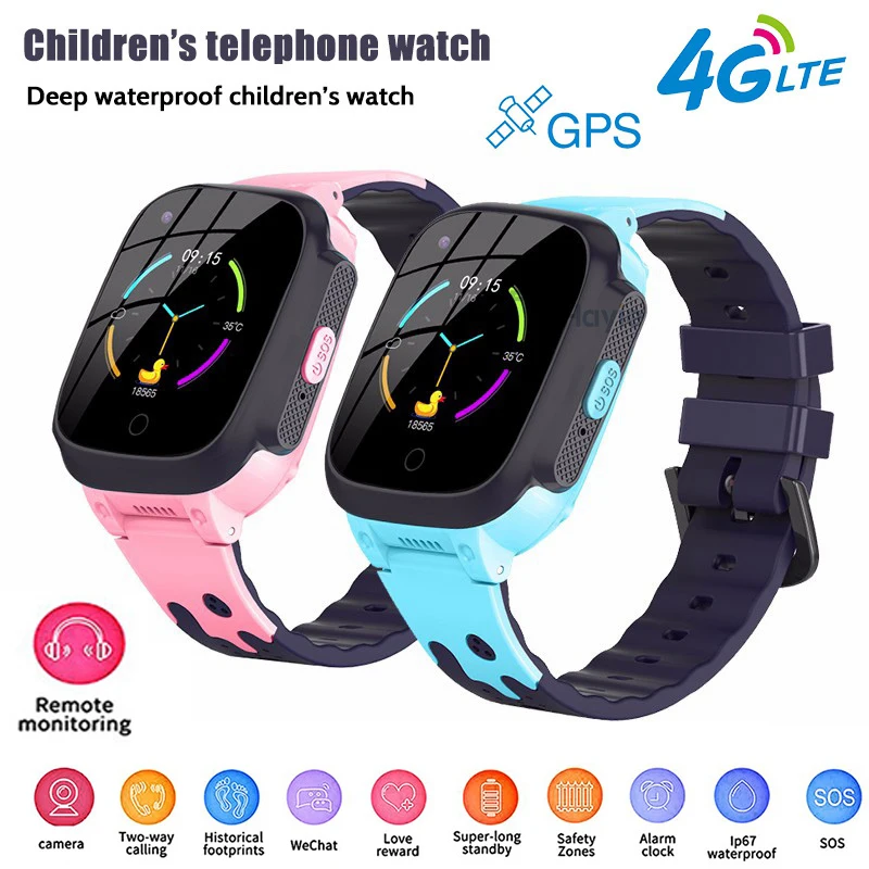 Умные часы для детей сеть 4G Wi Fi gps LBS SOS умные видеозвонок IP67 водонепроницаемый