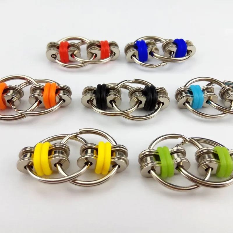 

2021 Relief Bike Chain Fidget Toy For Autism Antistress Toys Set Anti Stress Adhd Spinner Key Metal Ring Puzzle Sensory Toys