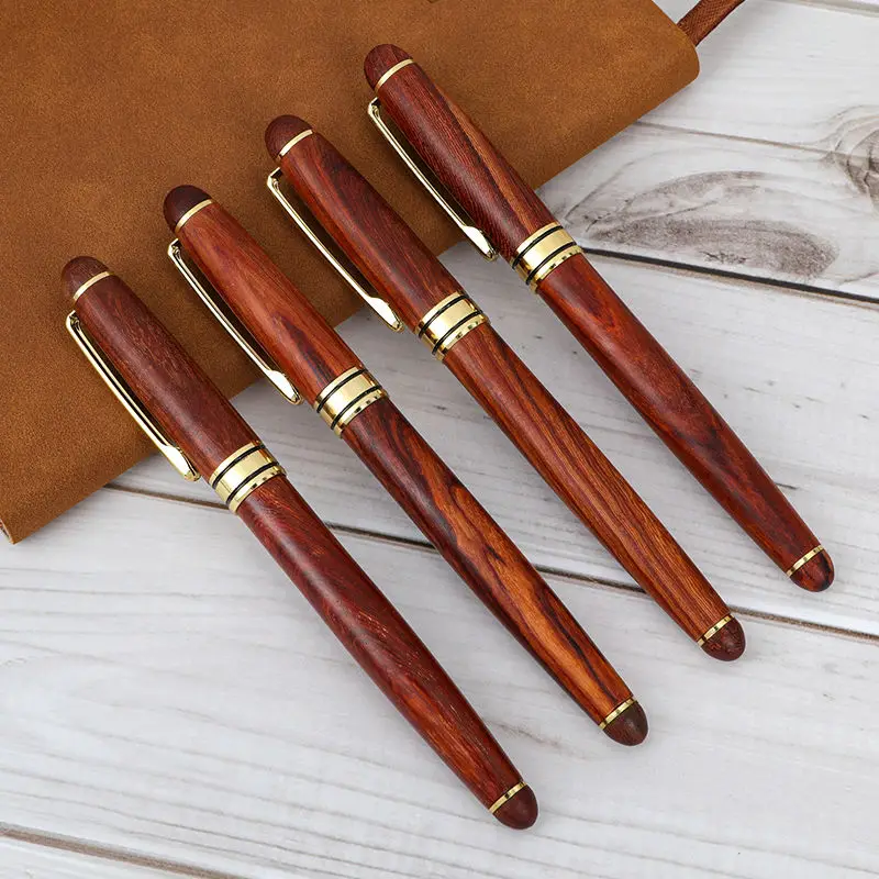 

Retro Natural Metal Ballpoint Pen Lettering Mahogany Sandalwood Fountain Signature Pen 0.28mm Work