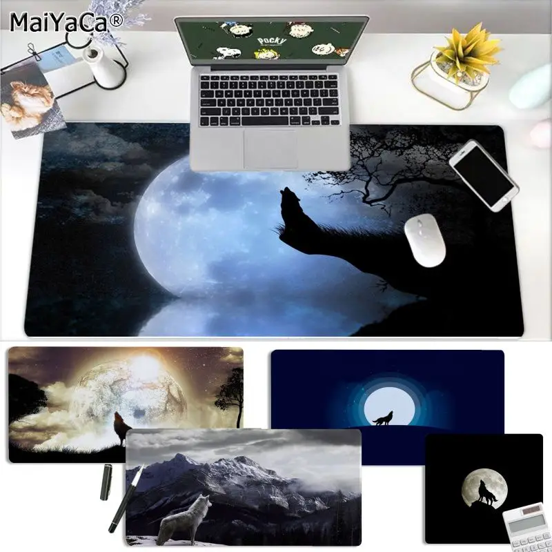 

MaiYaCa The Wolf moon Large Mouse pad PC Computer mat Speed/Control Version Large Gaming Mouse Pad