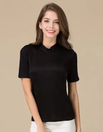 

Fashion Logo black Printing T Shirts Women's Short Sleeve Fashion 100% cotton Female T-Shirts
