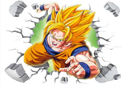 Наклейка s Виниловая Наклейка Декор Dragon Ball Z Гоку мультфильм 3D дети аниме разбиться настенное украшение для комнаты мальчик девочка стена