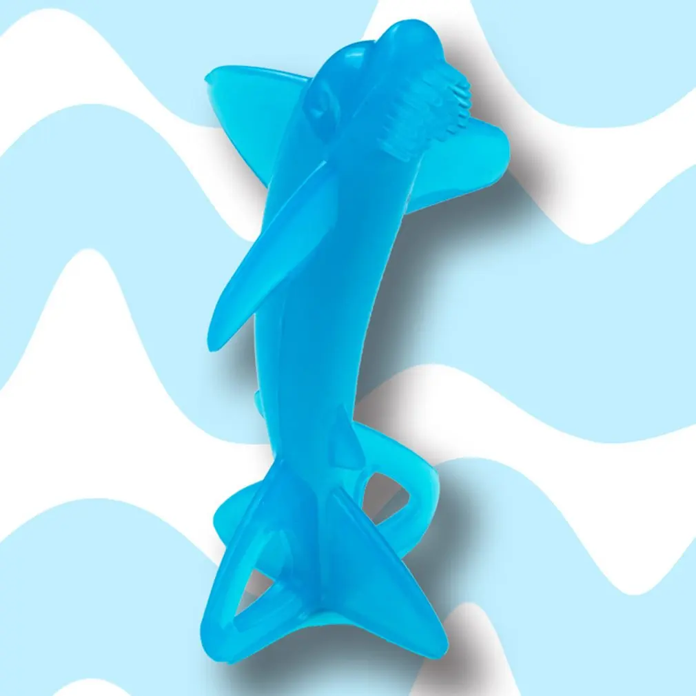 

Little Whale Infant Silicone Molar Fixer Toothbrush Soft And Safe Dolphin Design Attractive Toothbrush