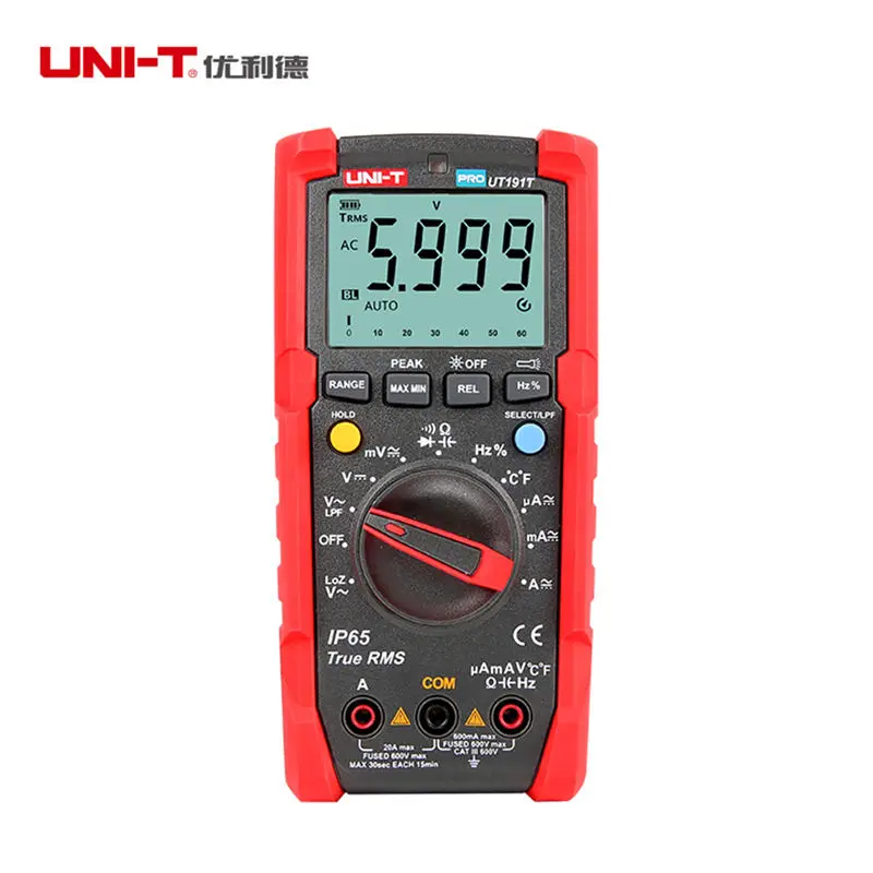 UNI-T UT191E/T цифровой мультиметр True RMS AC DC Напряжение Ампер Ом метр IP65