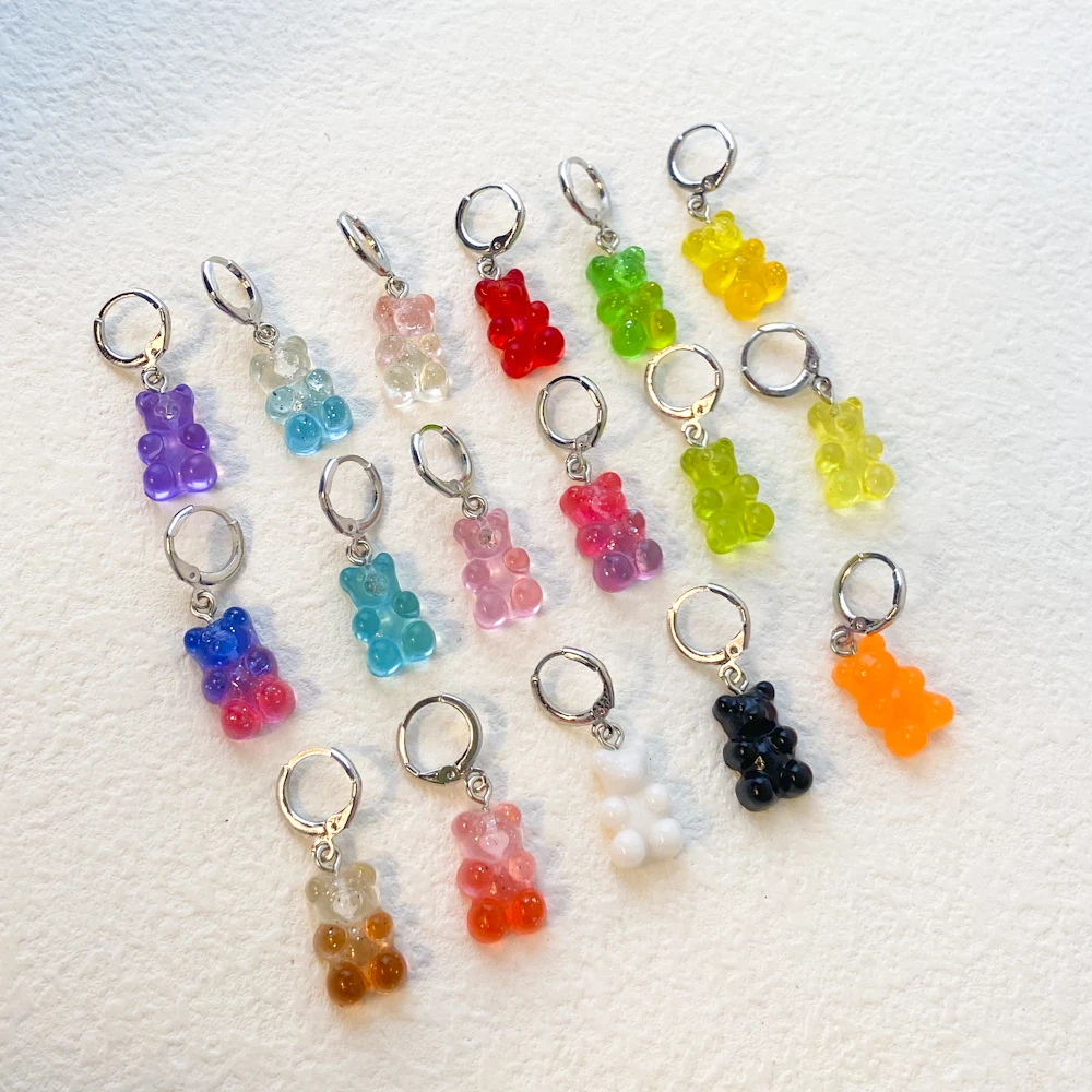 

VG 6YM New Colorful Cute Bear Ladies Dangle Earrings Same Paragraph Sweet Girl Party Gift Jewelry Dropshipping Gifts