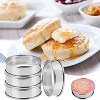 4 pieces of stainless steel roller round mold toast ring mousse pizza resistant dessert cake baking tools kitchen supplies