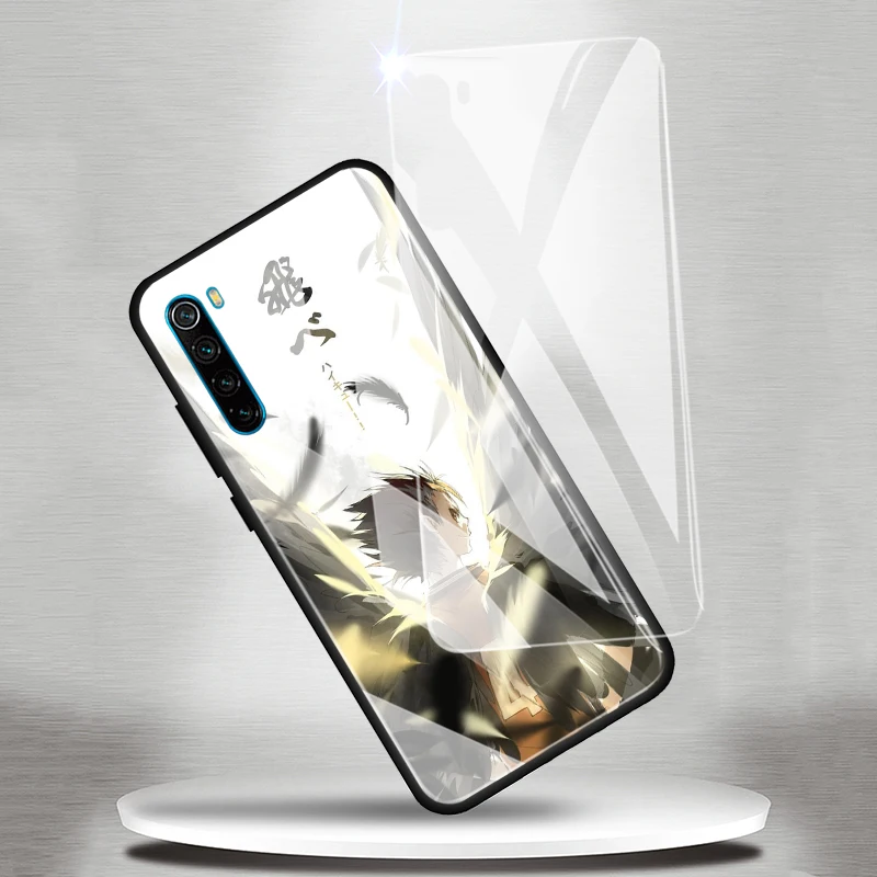 

Phone Case for Xiaomi Redmi Note 9S 8T 7 8 Pro 9 10X 9A 9C 9i 8A K20 K30 Pro Glass Cover Shell Haikyuu Hinata attacks