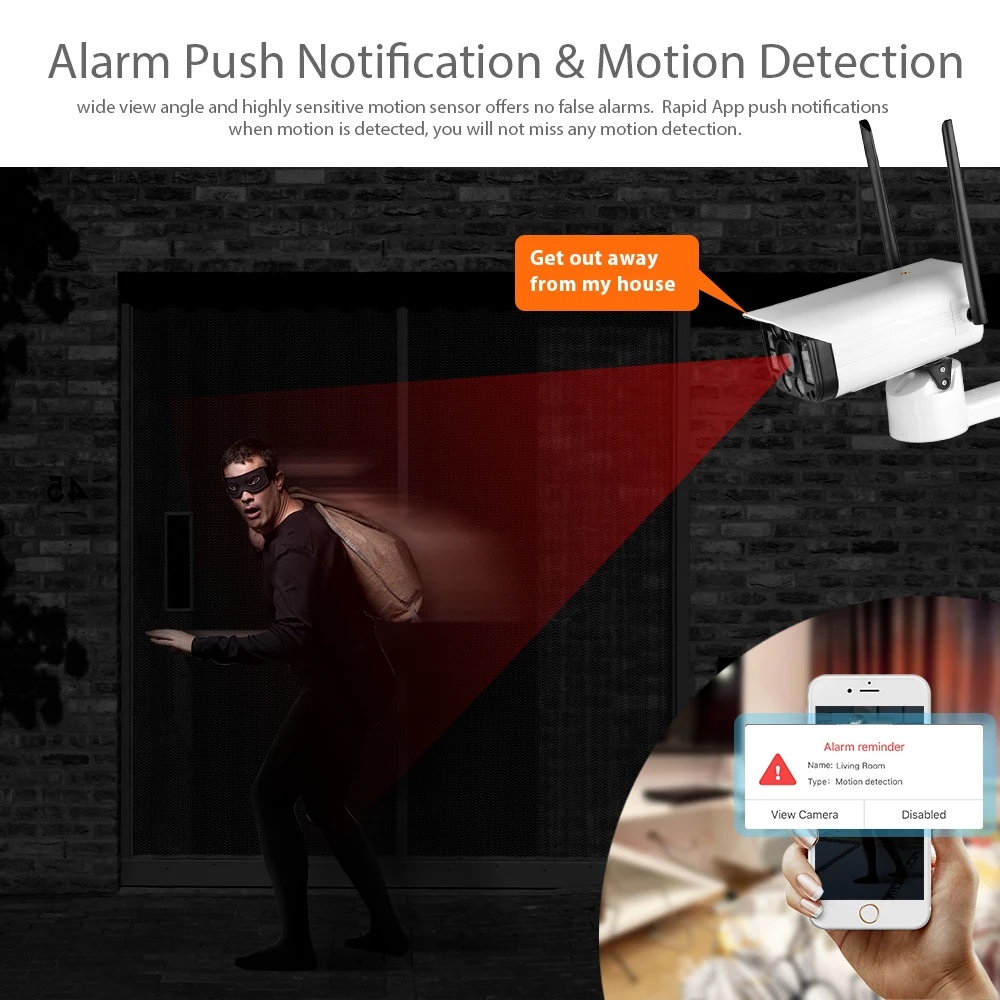 Умная Беспроводная IP-Камера WANSCAM 1080P водонепроницаемая 4-кратный зум двустороннее