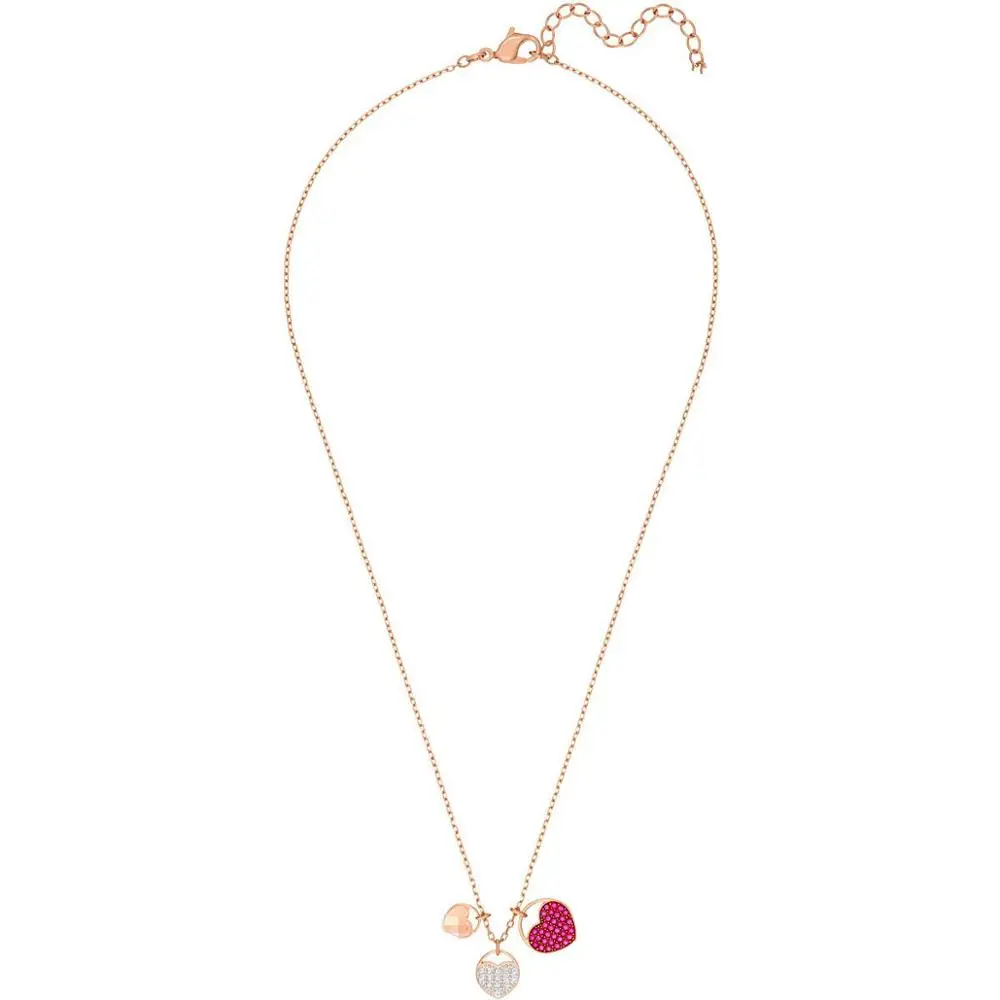 

Fashion jewelry high-quality swa new three love-shaped crystal women necklace female collar chain love gift.