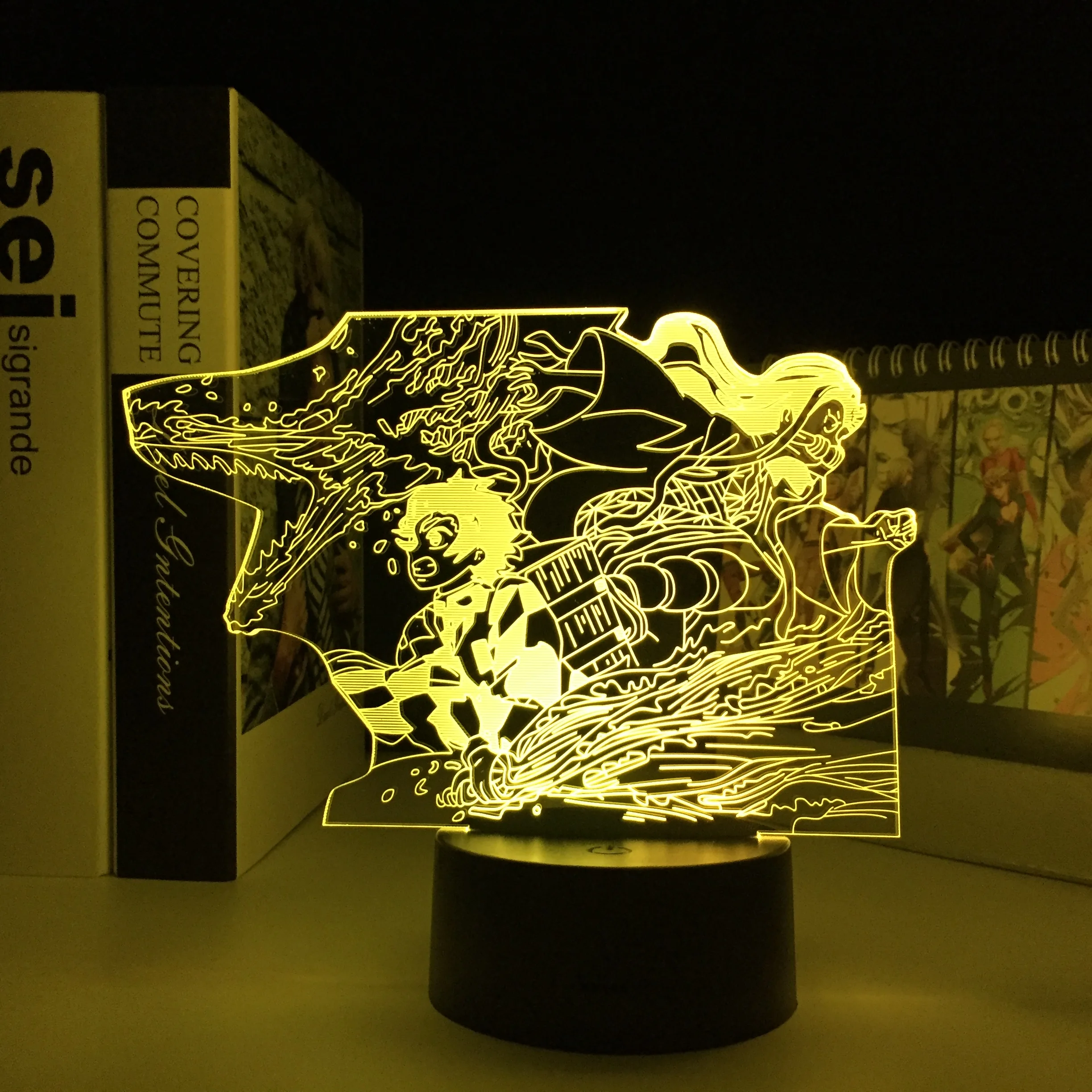 Светодиодный ночсветильник в стиле аниме рассекающий демонов лампа виде 3d для