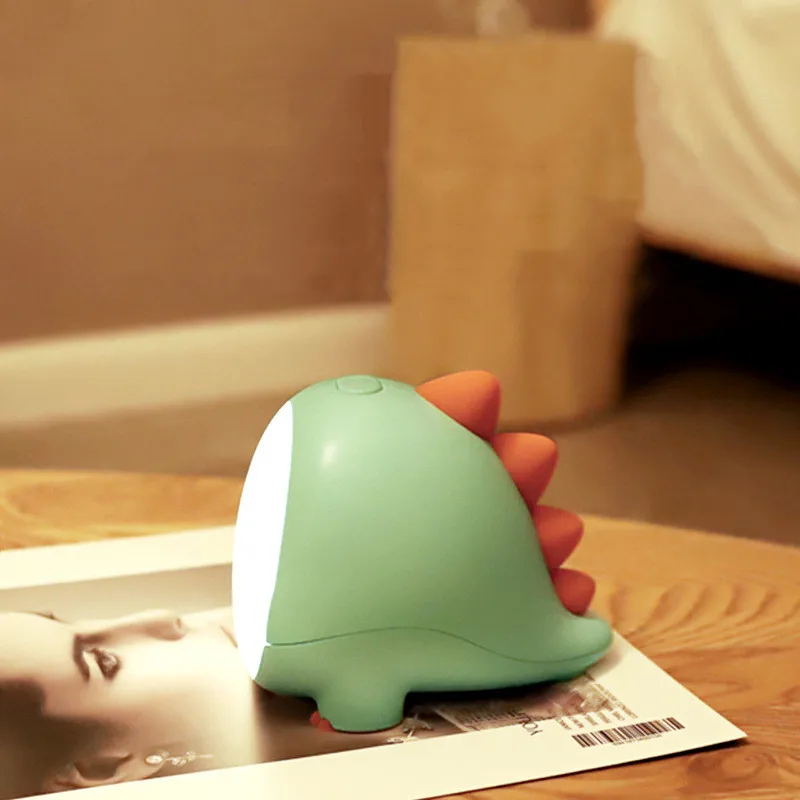 

Dinosaur LED Silicone Night Light Stepless Dimming Cartoon Cute Book Eye-Protect Kids Bedroom Reading Rechargeable Table Lamp