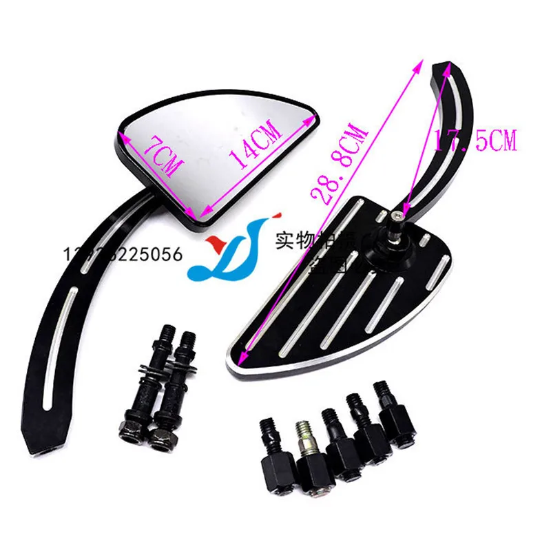 Зеркало заднего вида riangle черное металлическое мотоциклетное зеркало для harley