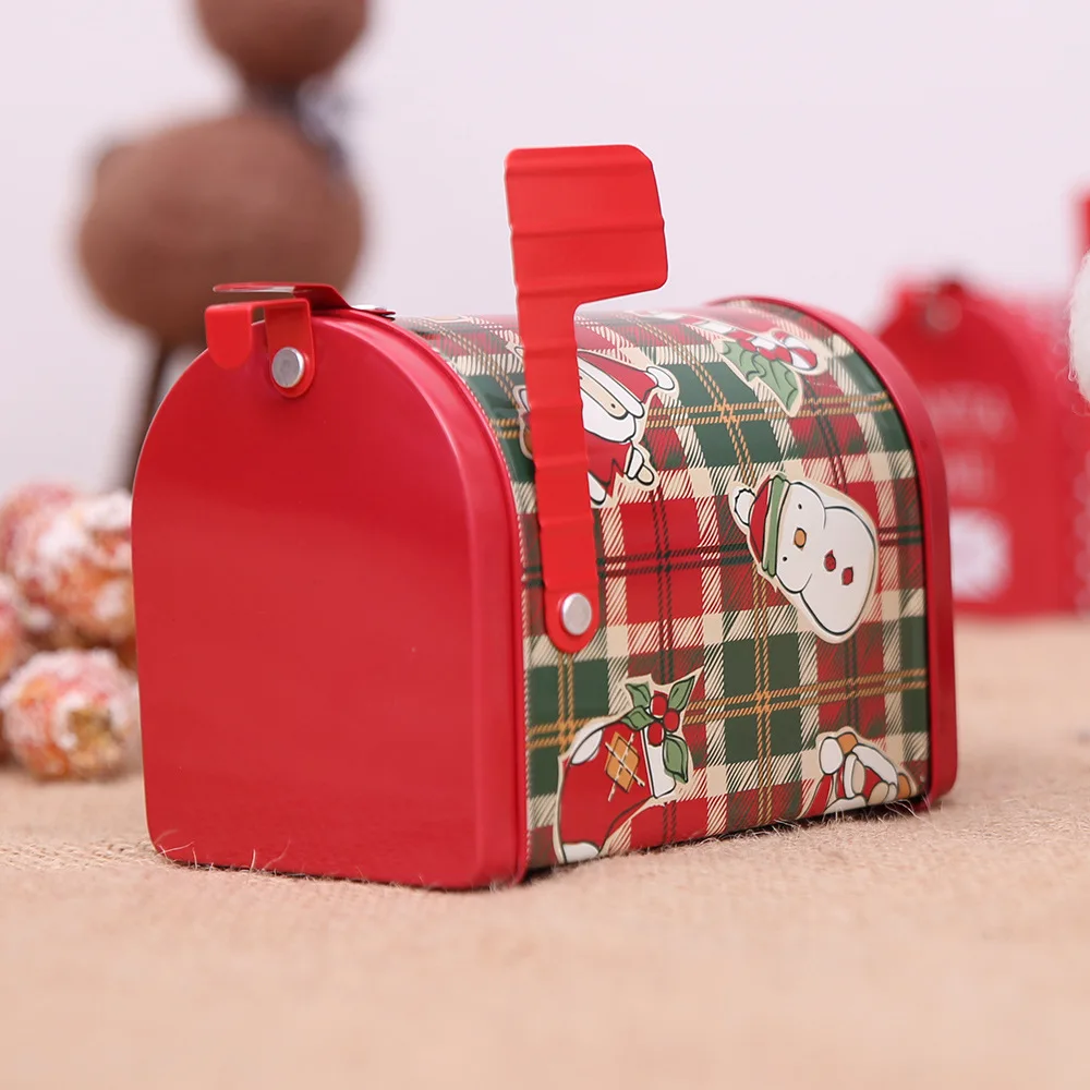 

Christmas Decorations, 13cm Tinplate Mailbox Boxes, Cartoon Candy Boxes, Children's Gifts, New Year's Items, home furnishings,