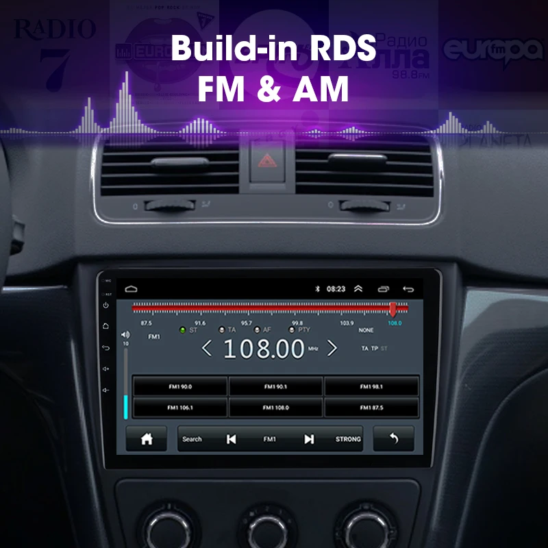 JMCQ 10&quot Car Radio For Skoda Yeti 2009-2014 2 din Android player 4G RDS GPS Navigaion Multimedia Video Player Stereo with Frame |