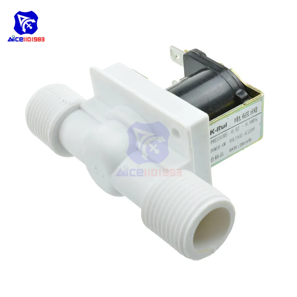 

Нормально закрытый Магнитный электромагнитный клапан 1/2 дюйма N/C 220 В, переключатель потока входного отверстия воды и воздуха