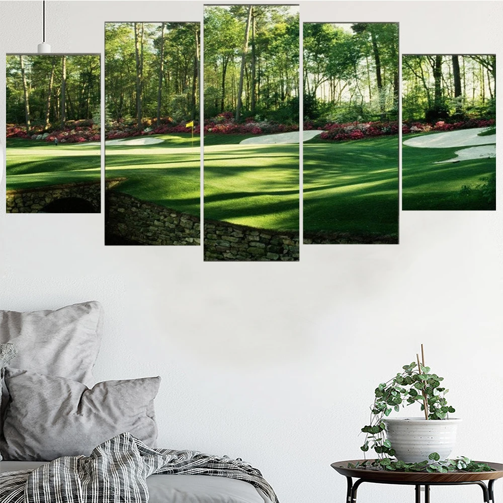 

Landscape Poster Golf Green Lawn Canvas Painting Modern Wall Art Poster Painted Picture For Home Decor