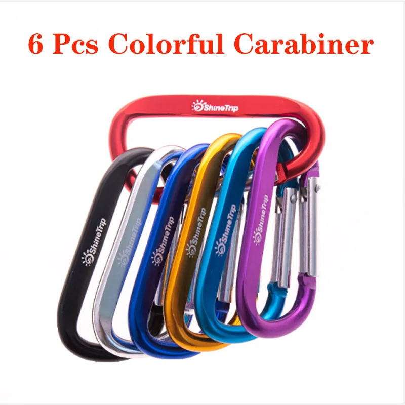 

6 шт. стальной маленький зажим-карабин Мультитул для кемпинга на открытом воздухе рыболовные принадлежности алюминиевый сплав D-тип БЫСТРОР...