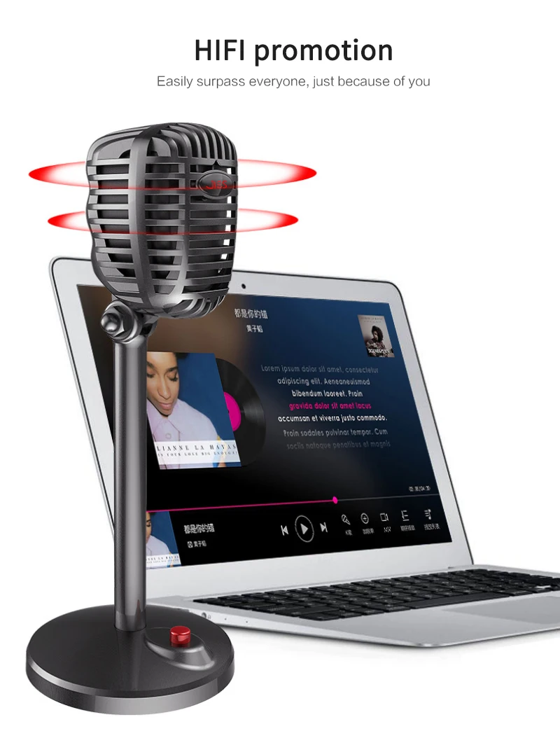 USB 3 5 мм Ретро микрофон Шум со снижением уровня пение дома Настольные игры