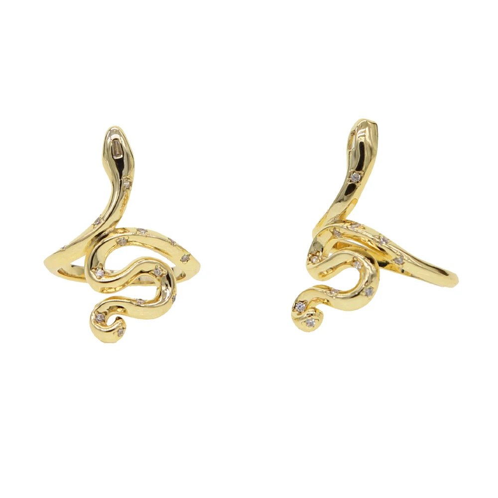 Минималистичное изящное кольцо золотого цвета с милыми животными Женское