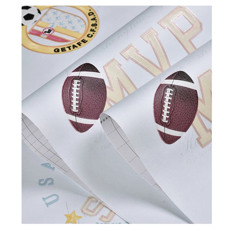 

Sports 3d Embossed Wallpaper Kids Room Boys Bedroom Background Decor Wallpapers Peel and Stick Cartoon Balls Wall Papers J107