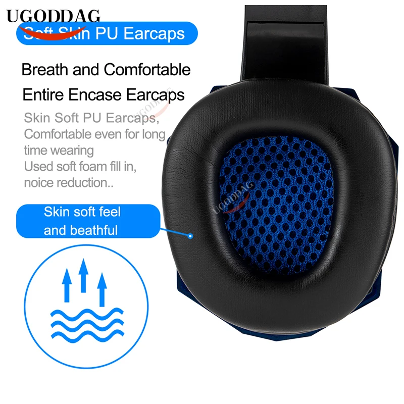 New Deep Bass Headphones Led Light Gaming Earphone With HD Microphone For PC PS4 PS5 Xbox One 3D Surround Sound Headset | Электроника