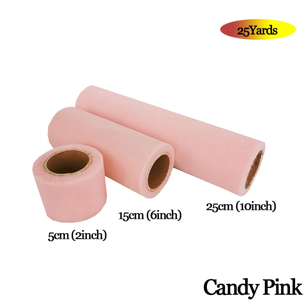 CANDY PINK Фатиновая юбка-пачка из органзы в рулоне 5 см, 15 см, 25 см, розовый, синий цвет, Тюлевая юбка-пачка из органзы, вечерние украшения для девочек 25 лет - Цвет: CANDY PINK