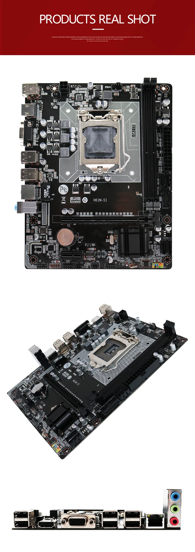 Ongy H61 материнская плата LGA 1155 DDR3 ПАМЯТЬ 16 Гб Micro-ATX SATA VGA основная плата USB HD аудио процессор 16G ddr 3 Intel i3 i5 i7