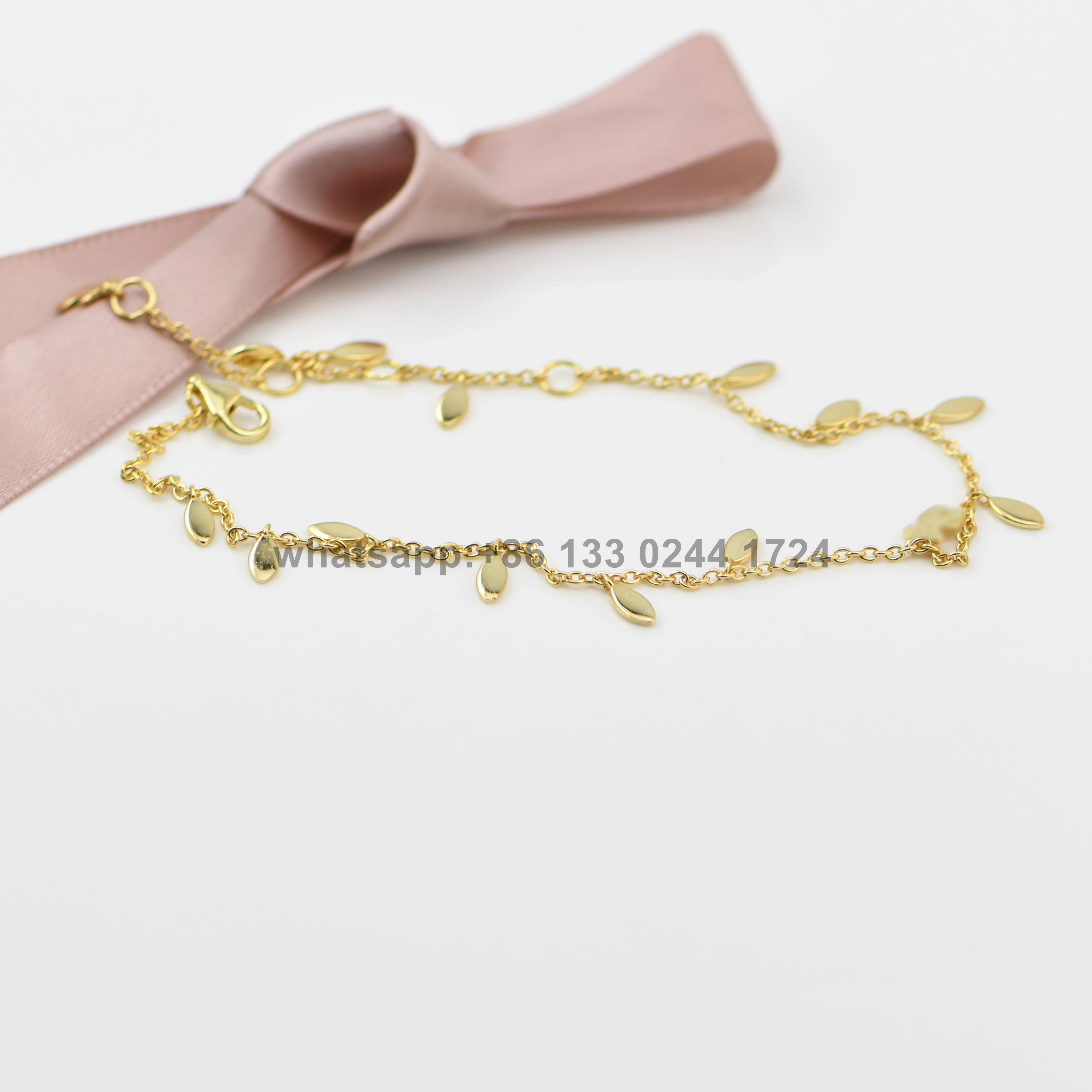 

Женский браслет на ногу из серебра 925 пробы, 20-26 см