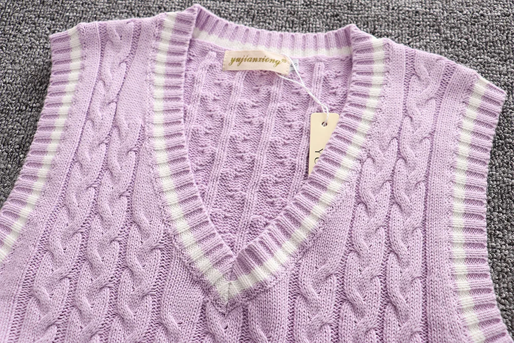 

2019 New Jk School Uniform Fashion Style Women's Cute Knitted Vest Cotton School Girls Uniform Jk Sweet Sleeveless Sweater S-XXL