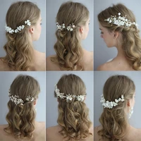 ins hot sell delicate porcelain flower wedding hair jewelry ceramic floral bridal hair comb pins handmade women prom headpiece