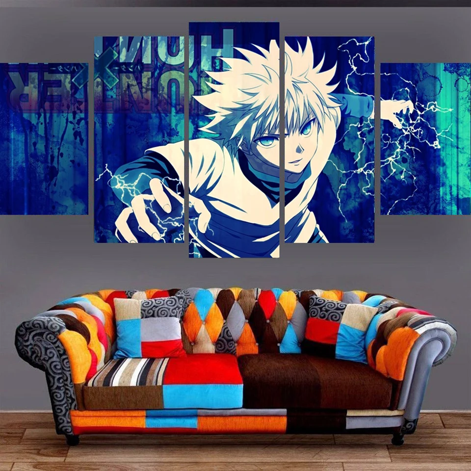 

5Pcs Japan Anime Hunter X Hunter Wall Art Pictures Posters HD Canvas Decoration Living Room Accessories Home Decor Paintings