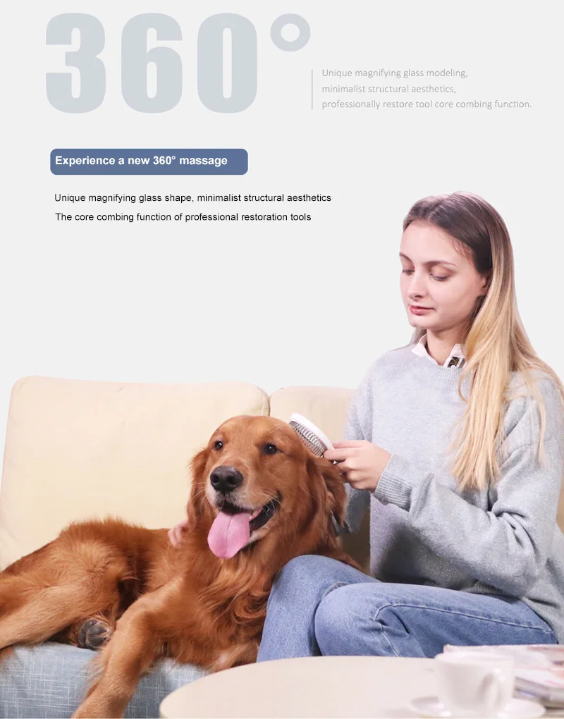 

Pet Comb Cleaning Supplies Hair Brush One Key Hair Removal Grooming Dog Comb Non-skid Minimalist Single Row Of Comb Teeth