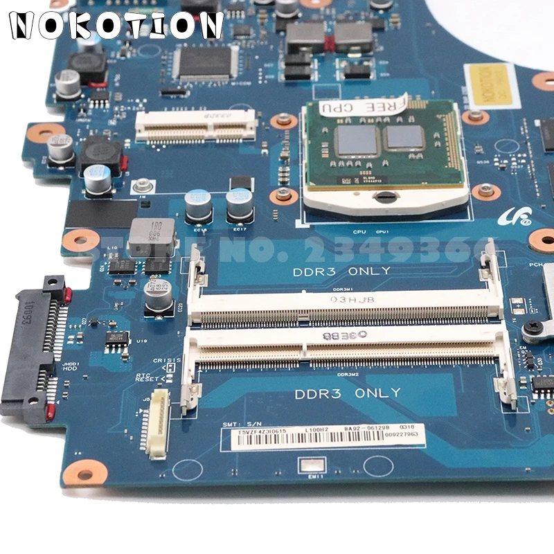 NOKOTION для Samsung R580 NP Материнская плата ноутбука HM55 GT310M + i3 BA92 06129A 06129B 06513A 06513B 06128A|main