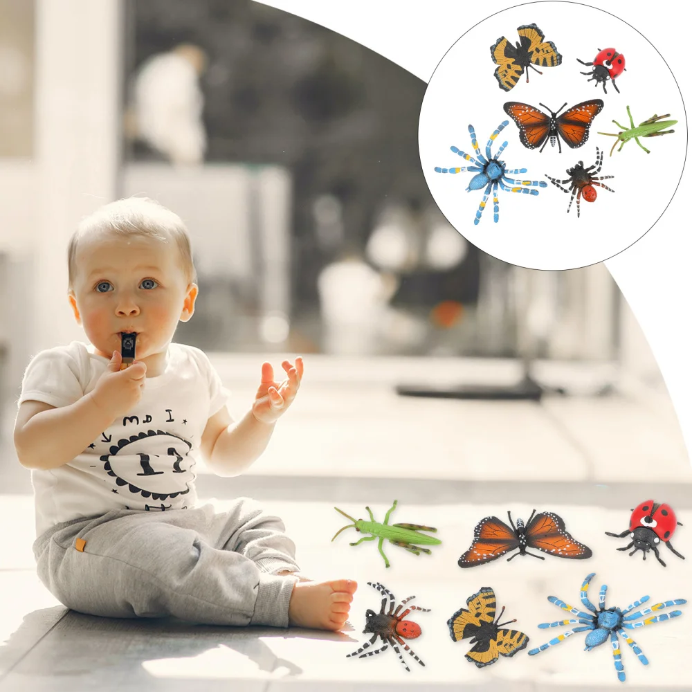 

6Pcs Insect Figurines Spider Butterflies Bug Figures Kit Educational Models
