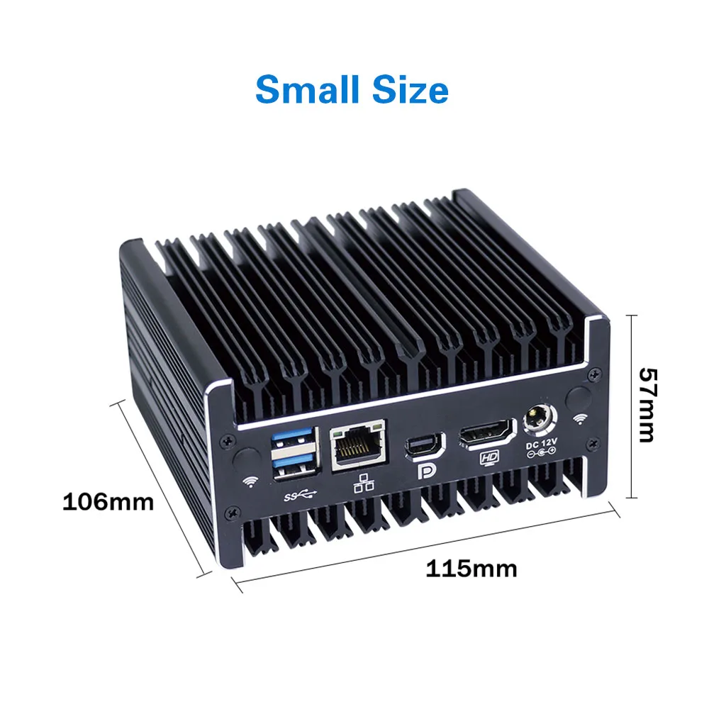 Günstig Kleine Desktop Mini Pc Intel I3 7100u Dual Core Fanless Büro NUC Computer Mit Typ-c Windows 10 Linux 2 * Ddr4 RAM M.2 Slot