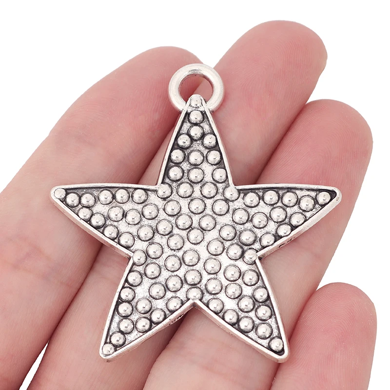 3 x тибетские серебряные пятиконечные звезды пятиугольная Морская звезда